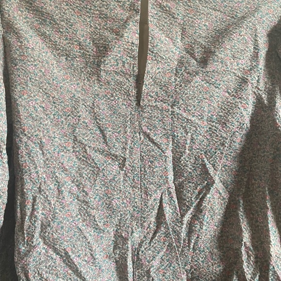 Moodie Ditsy Floral Long Sleeve Blouse M Keyhole Back Boho Hippie Peasant - Picture 9 of 12